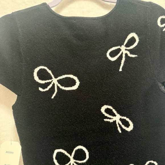 Black Bow Pattern Mini Dress - Picture 7 of 7